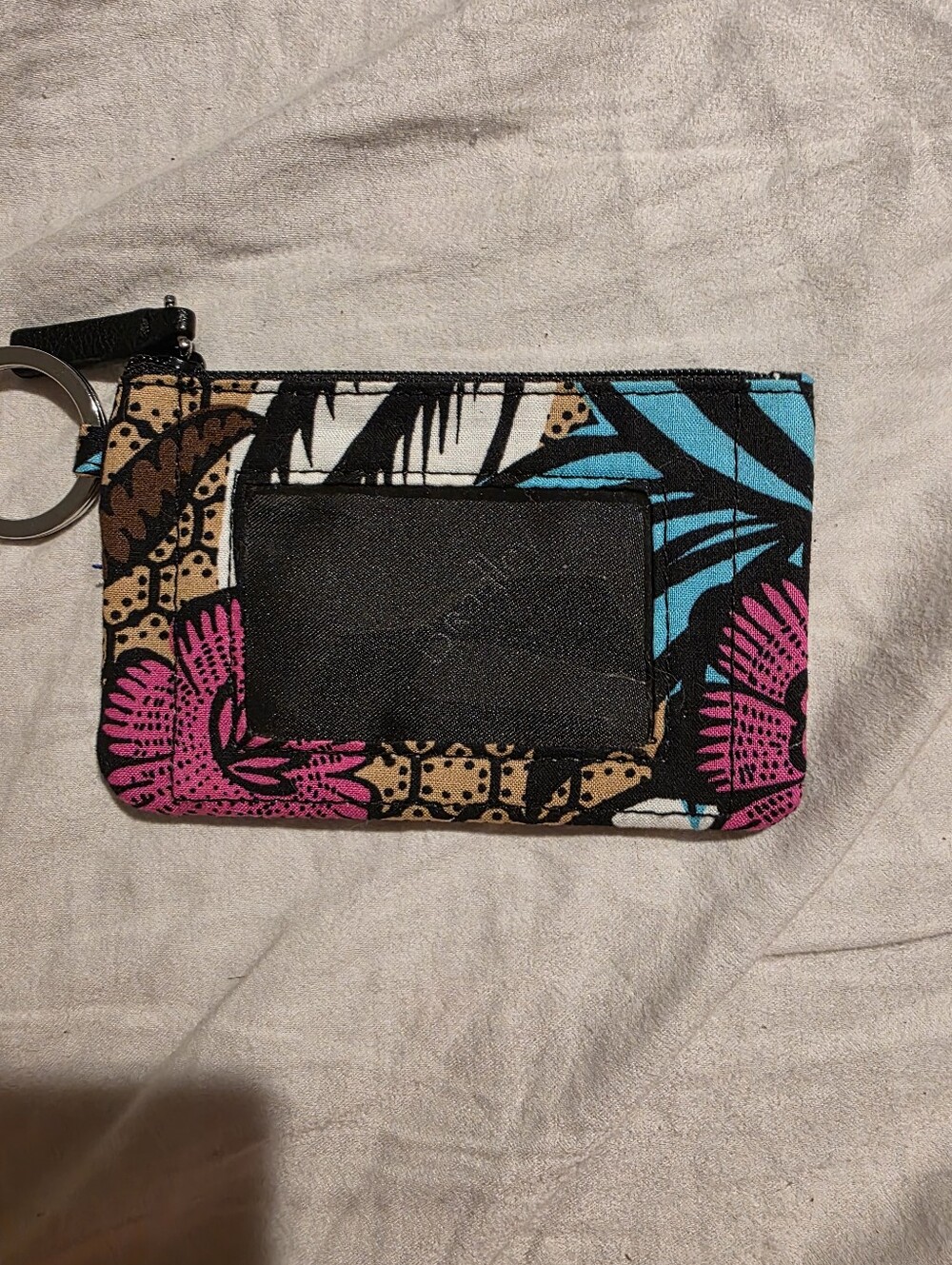Vera Bradley Tropical Floral Card Holder Wristlet - Pink & Teal